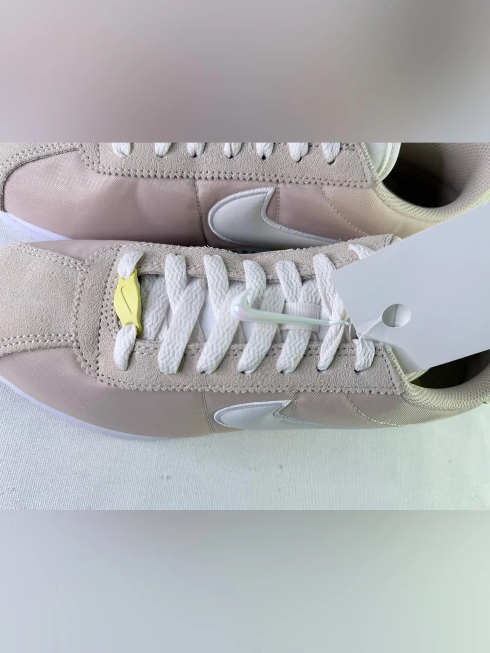 Nike Women’s Cortez Sneakers in Pale Beige with White Swoosh Charm Women’s 8.5